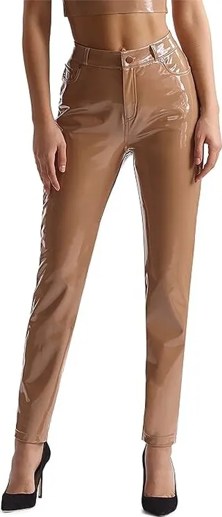 Commando Faux Patent Leather Five-Pocket Pants SLG72 (Cinnamon) Women's Clothing