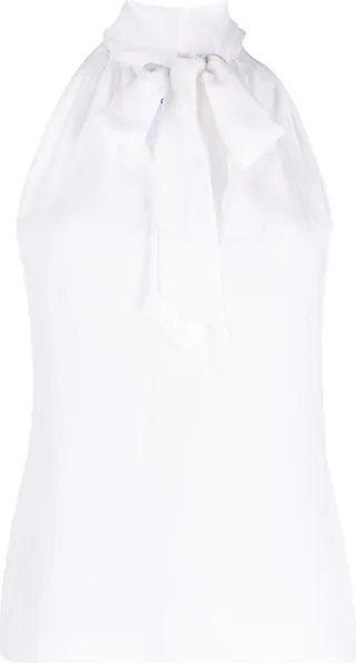 Halterneck Sleeveless Silk Top