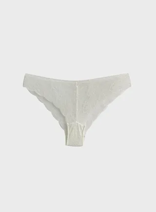 Lace Detail High Leg Brief 