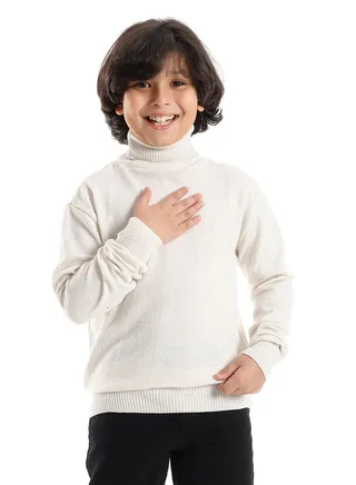 BOYS Wool Pullover With  High Neck 