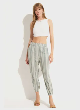 Embroidered High Waist Pants