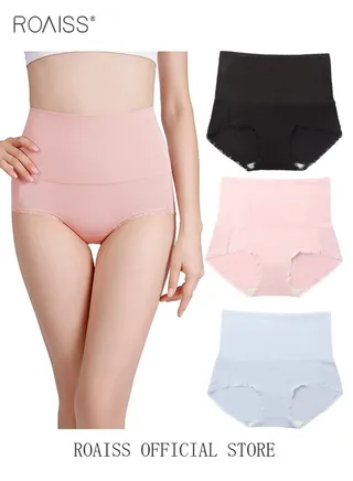 3 Piece of Women's Briefs Set 60S Modal Elastic High Waisted Antibacterial Underwear Comfortable Breathable 