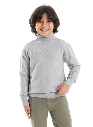 BOYS Wool Pullover With  High Neck 