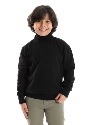 BOYS Wool Pullover With  High Neck 