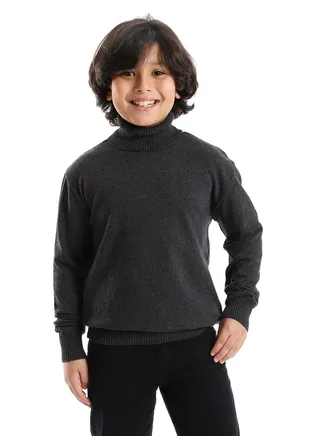 BOYS Wool Pullover With  High Neck 