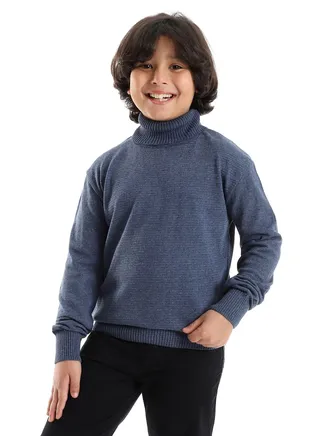 BOYS Wool Pullover With  High Neck 