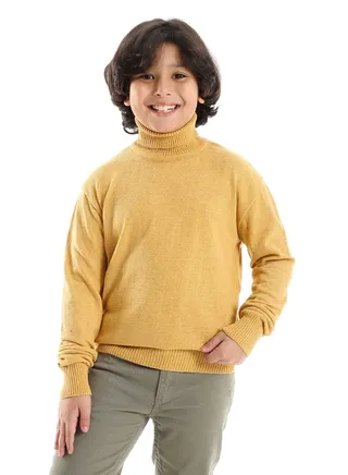 BOYS Wool Pullover With  High Neck 