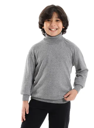 BOYS Wool Pullover With  High Neck 