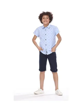 Casual Short Sleeve Shirt Blue 