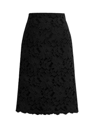Elegant Solid Colour Midi Skirt Black 