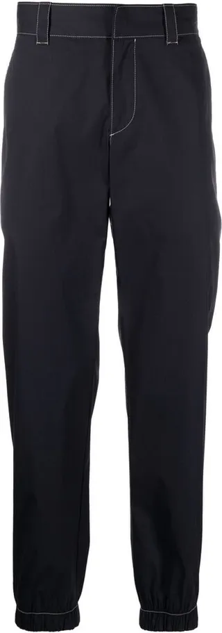 Contrast-Stitch Tailored Trousers
