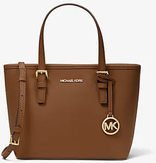 Jet Set Travel Extra-Small Saffiano Leather Top-Zip Tote Bag