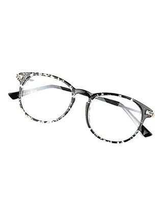 Women's Fashion Retro Flat Mirror Round Frame Glasses 