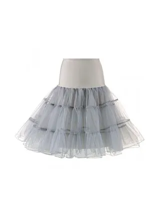 Vintage Crinoline Tutu Midi Petticoat Skirt Grey 