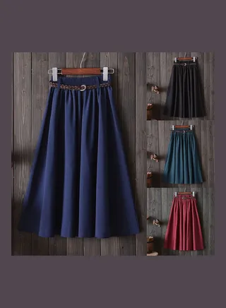 Pleated A Line Skirt Multicolor 