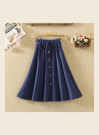Elastic High Waist Skirt Sapphire Blue 