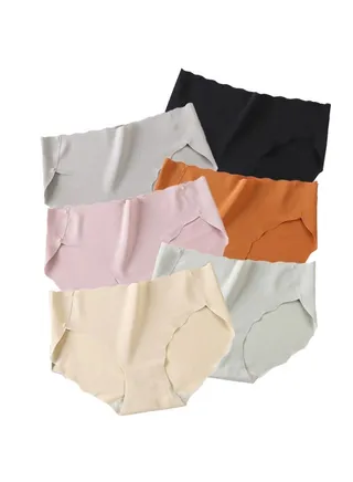 Zeemey 6 Pack Women’s Seamless Cheeky Hipster Underwear No Show Panties Invisibles  Breathable Briefs Soft Stretch Bikini Lingerie 