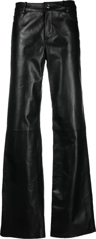 High-Waist Lambskin Trousers
