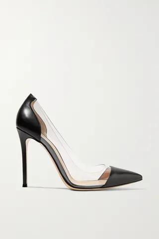 Gianvito Rossi - Plexi 100 Leather And Pvc Pumps - Black