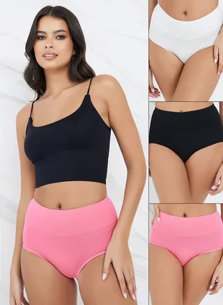 Pack of 3 - Cotton Plain Pastel Short