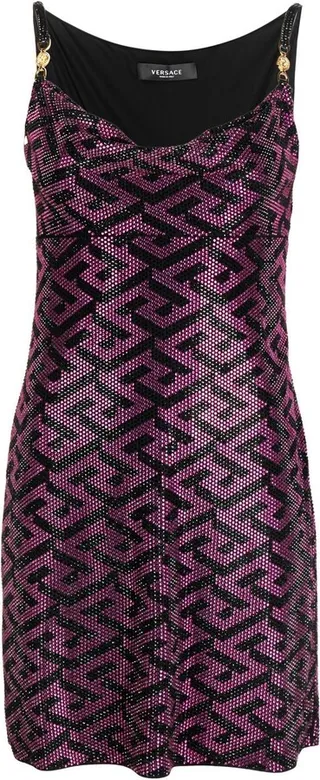 La Greca studded mini dress