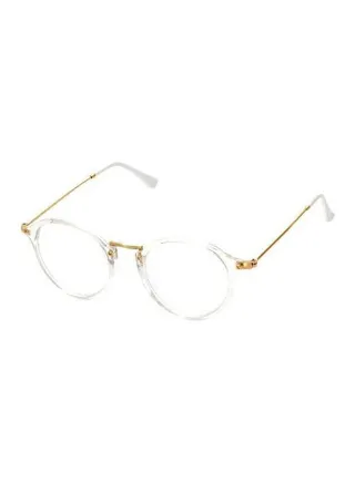 unisex Retro Round Designer Metal Eyeglasses s with Lens 