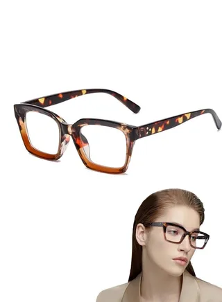 Glasses for Women Men Fashion Classic Square Eyewear Thick Glasses Frame Classic Non-prescription Clear Lens Eyeglasses for Women Men Full Frame Retro Vacation Simple Frame Glasses for Travel Holiday 