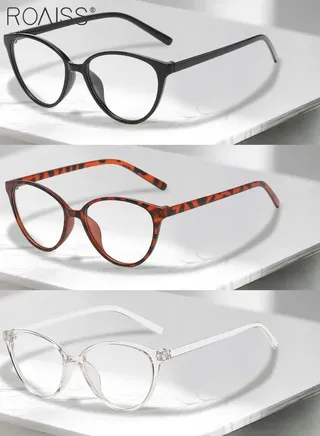 3PCS Blue Light Blocking Sunglasses Anti UV and Glare Blue Light Filter Computer Glasses Cat Eye Color Changing Eyewear for Men Women 