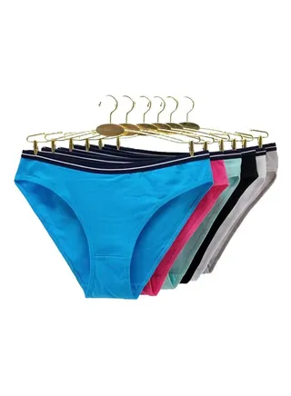 Zeemey 6-Piece Cotton Bikini Breathable Panties Low Waist Fashionable Ladies Charming Thick Bottom 