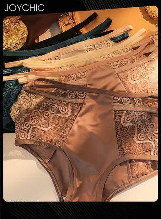 6-Piece French Style Spring Summer Women Lace Panties High Stretch Absorbs Sweat Antibacterial Seamless Mid-waist Ladies Briefs Set Multicolour 