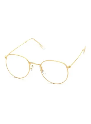 unisex Unisex Gold Circle Frame Classic Fashion  Lens Eyeglasses 