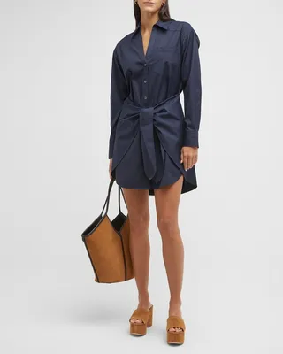 Roanoke Button-Front Mini Shirtdress