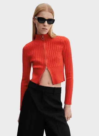 Zip Detailed Cardigan 