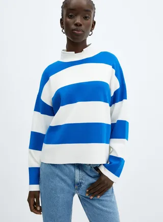 Crew Neck Color Block Sweater 