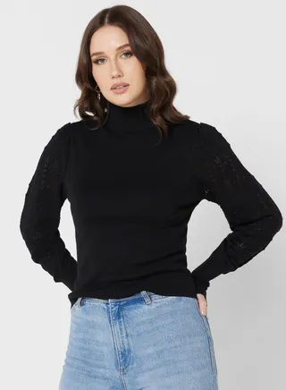 High Neck Knitted Sweater 