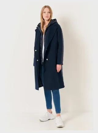 Pocket Detail Hooded Coat