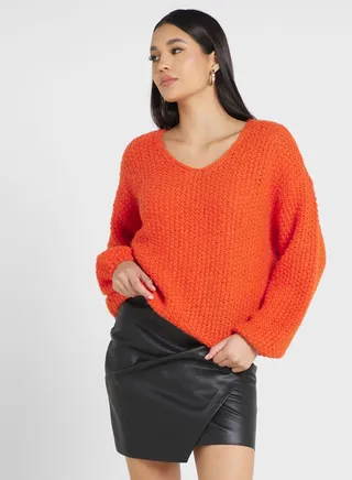 V-Neck Knitted Sweater 