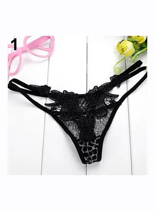 Low Rise Strapped Panties With G-String Briefs Black 