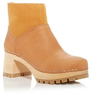 Swedish Hasbeens Women's Shearling Clog Booties
