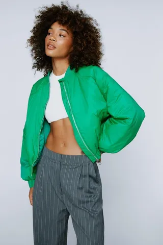 Nasty Gal Womens Batwing Oversized Bomber Jacket