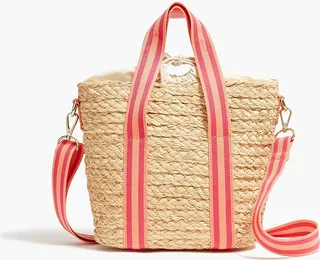 J.Crew Factory Women's Raffia Straw Mini Tote Bag