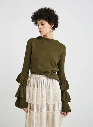 Bell Sleeve Sweater Green 
