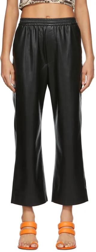 Nanushka Black Odessa Vegan Leather Trousers