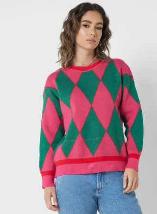 Geometric Print Sweater