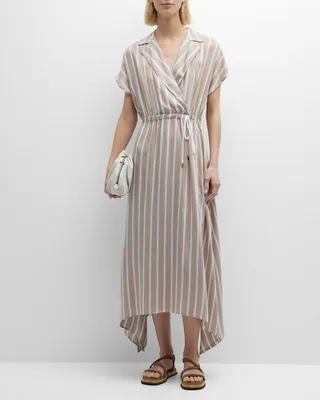 Striped Handkerchief Maxi Dress