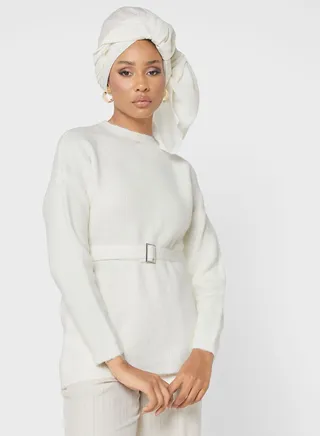 Tunic Belted Sweater 