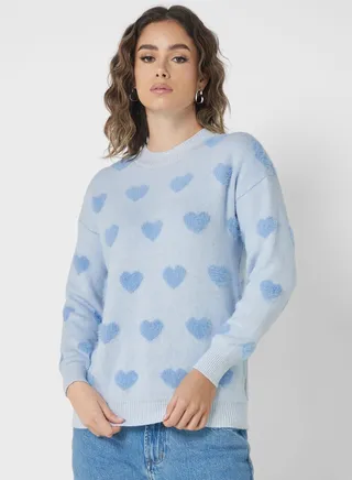 Heart Print Sweater 