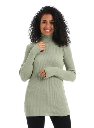 Womens High Neck Wool Shirt 