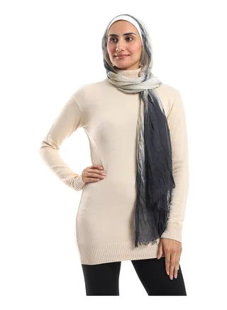High Collar Long Sleeves Pullover - Buff Beige 