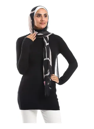 High Collar Long Sleeves Pullover - Black 